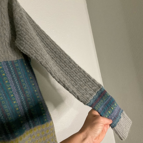 Sundance Cardigan Sweater Coat Patchwork Lambswool Blend Duster Buttons Medium - Picture 10 of 16